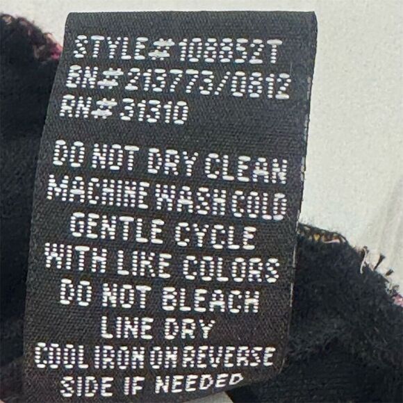 IZ Byer Floral Halter Top Size L Black Pink Rose Print Ruffle Hem Keyhole Back - Picture 9 of 9